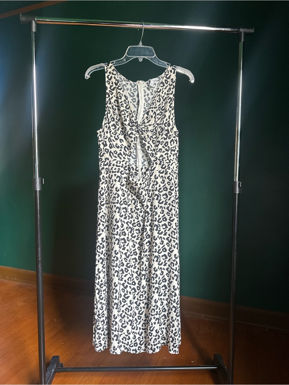 Leith Black & White Leopard Print Maxi Dress